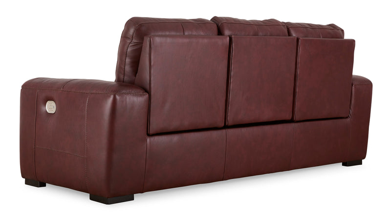 Alessandro Garnet Leather-match Power Reclining Sofa