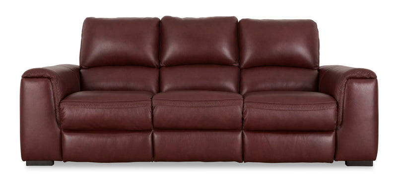 Alessandro Garnet Leather-match Power Reclining Living Room Set / 2pc