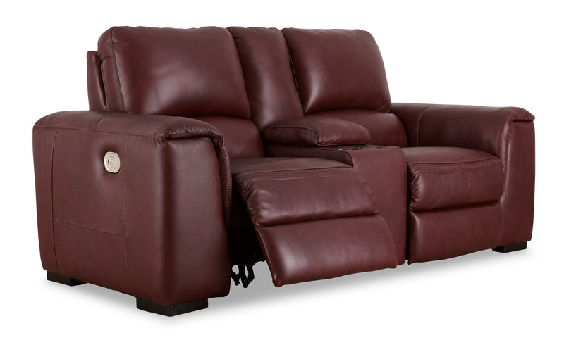 Alessandro Garnet Leather-match Power Reclining Living Room Set / 2pc