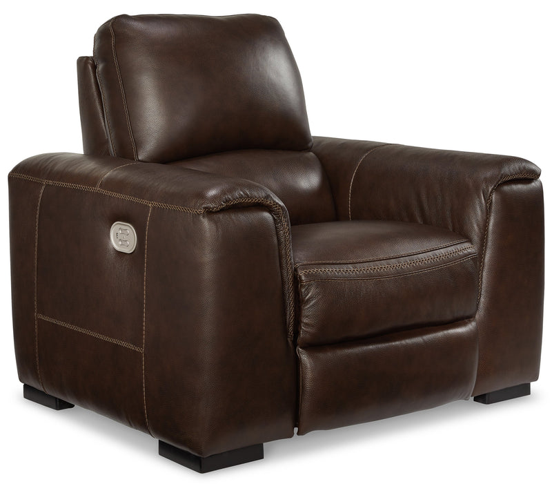 Alessandro Walnut Leather-match Power Recliner