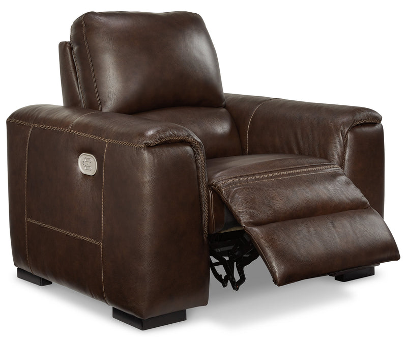 Alessandro Walnut Leather-match Power Recliner