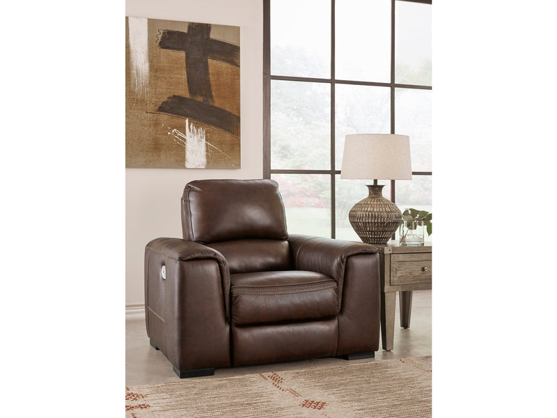 Alessandro Walnut Leather-match Power Recliner