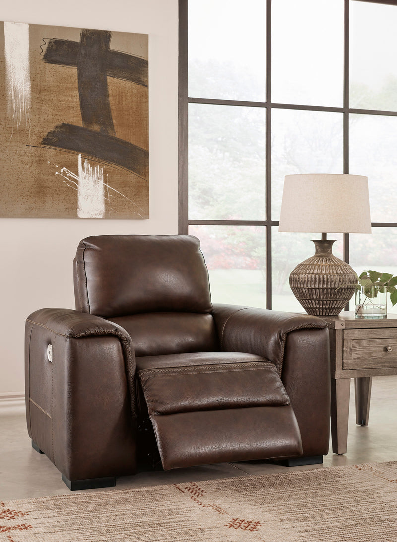 Alessandro Walnut Leather-match Power Recliner