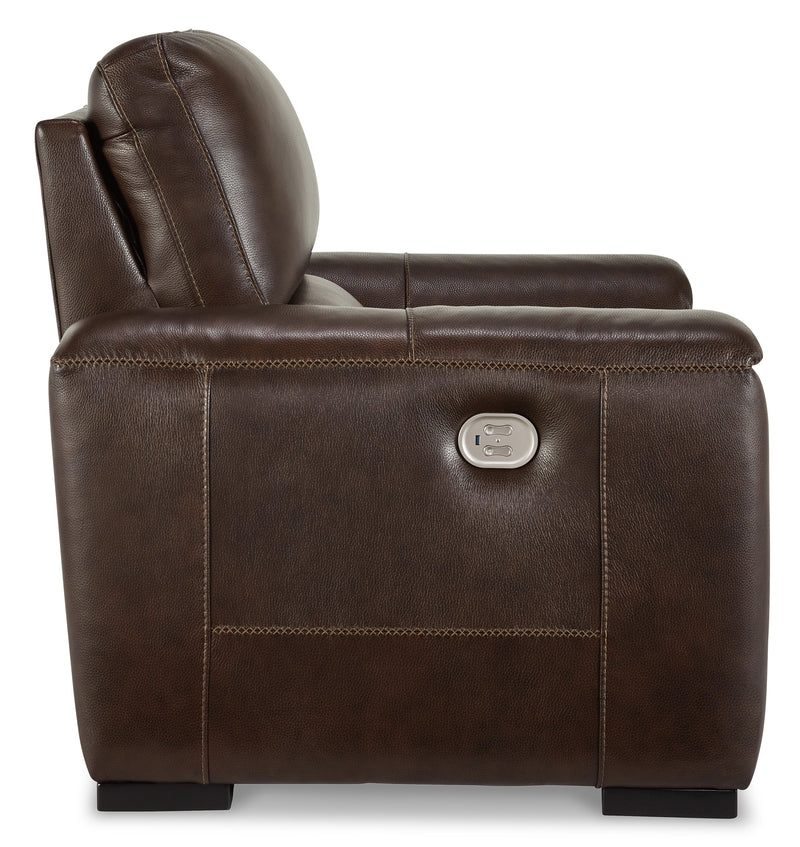 Alessandro Walnut Leather-match Power Recliner