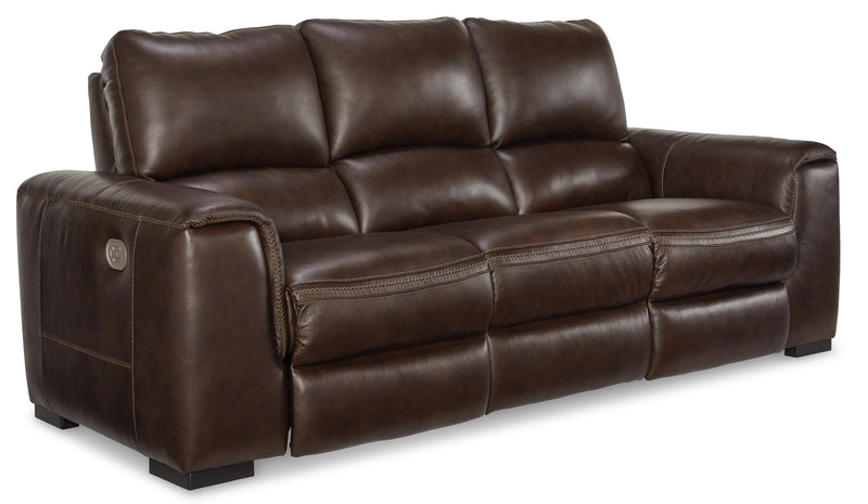 Alessandro Walnut Leather-match Power Reclining Sofa