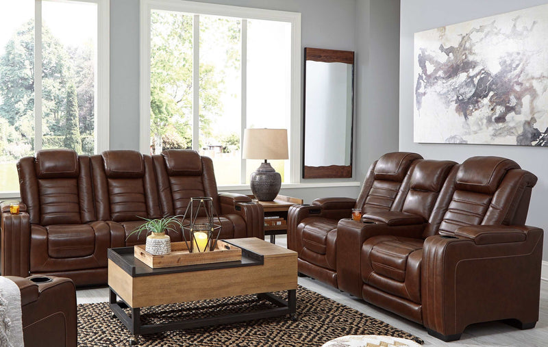 [CYBER WEEK] Backtrack - Chocolate - Power Reclining Sofa & Loveseat / 2pc Set - Ornate Home