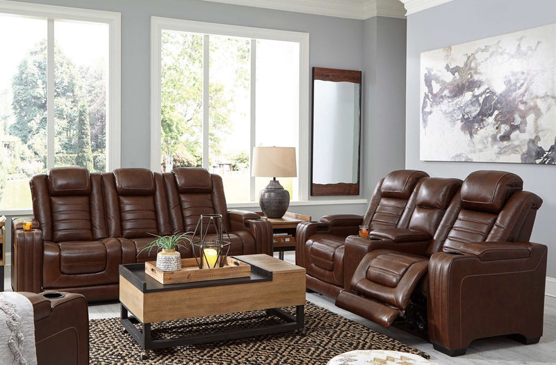 [CYBER WEEK] Backtrack - Chocolate - Power Reclining Sofa & Loveseat / 2pc Set - Ornate Home