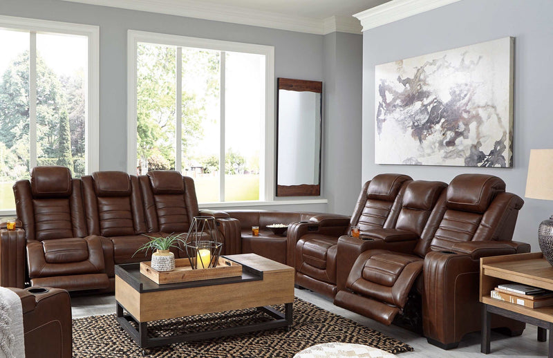 [CYBER WEEK] Backtrack - Chocolate - Power Reclining Sofa & Loveseat / 2pc Set - Ornate Home