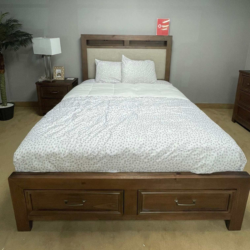 Tywyn - Dark Oak - Queen Bed w/ Storage & LED - Ornate Home