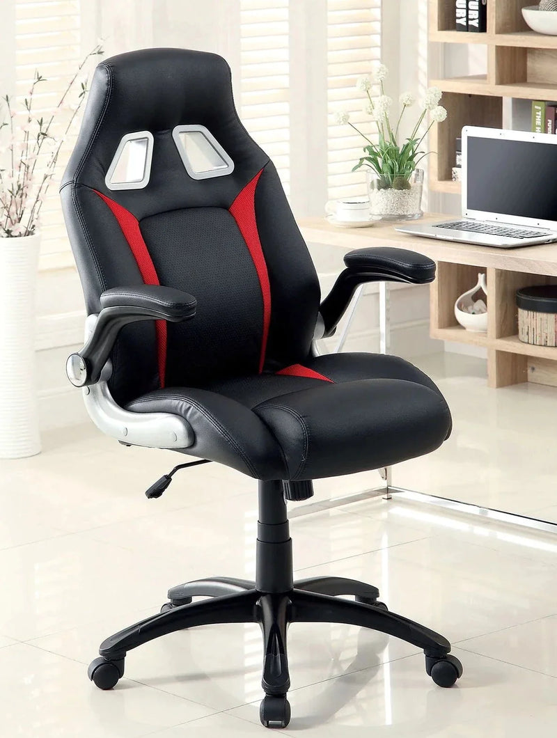 Argon Black & Silver & Red  Office Chair