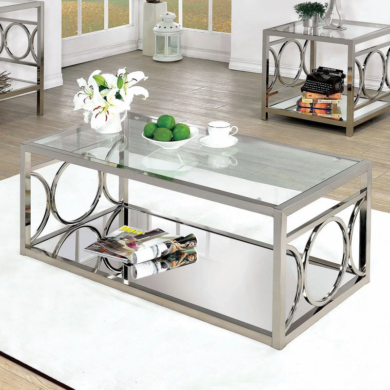 Rylee Chrome & Glass Coffee Table