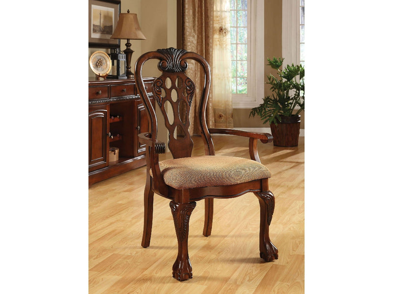 George Town Cherry & Beige Arm Chair (Set of 2)