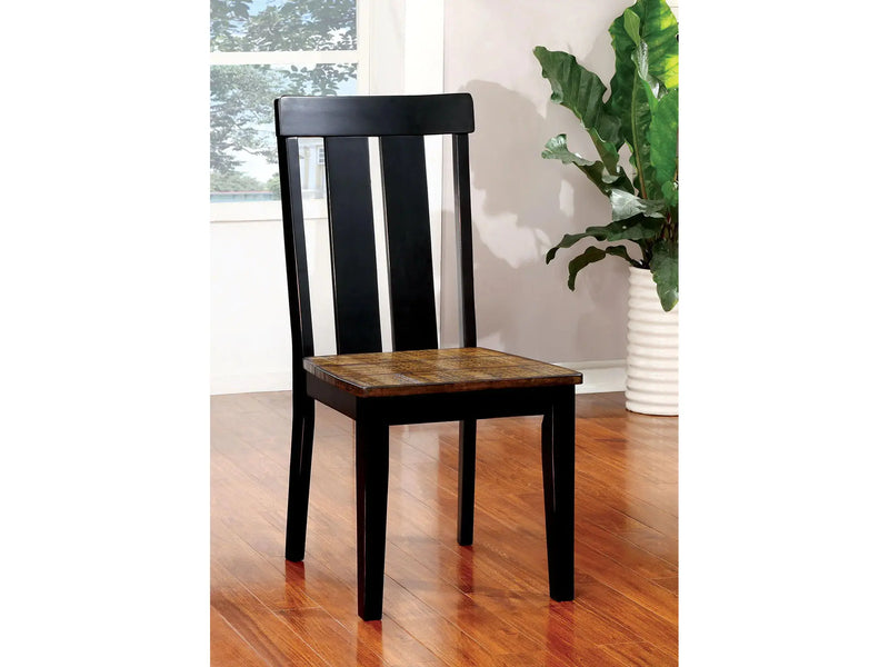 Alana Antique Oak & Black Dining Chair (Set of 2)