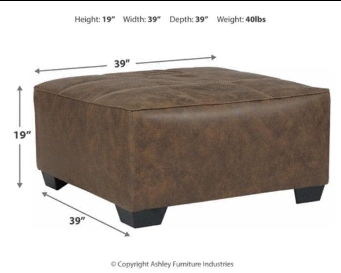 Abalone - Chocolate - Oversized Accent Ottoman - Ornate Home