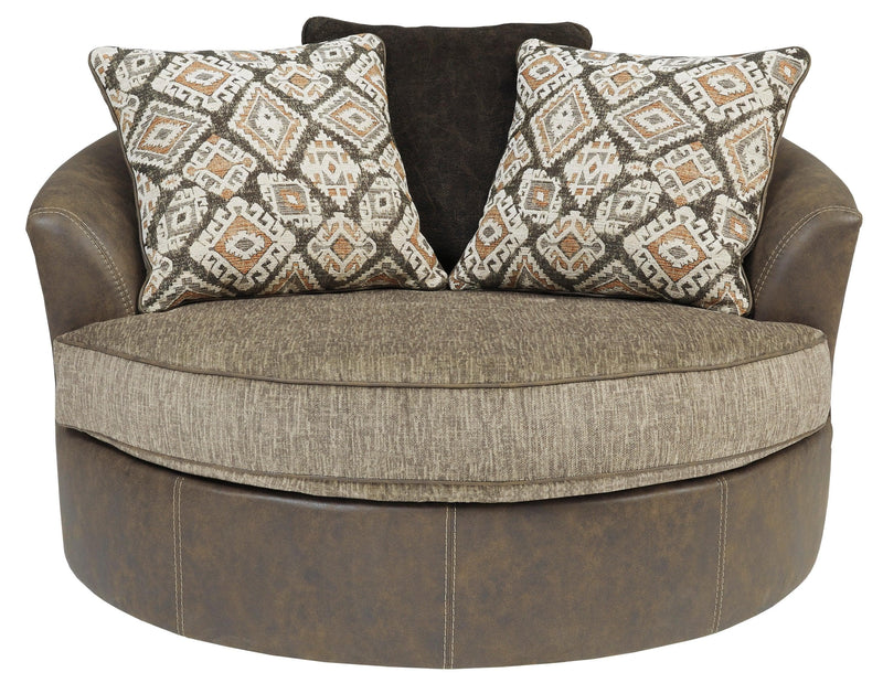 Abalone - Chocolate - Oversized Swivel Chair - Ornate Home