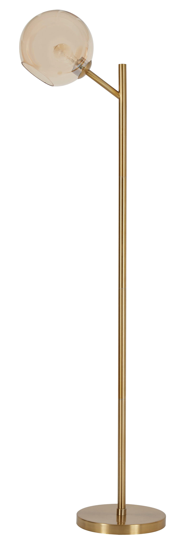 Abanson  - Gold - Floor Lamp w/ Glass Shade - Ornate Home