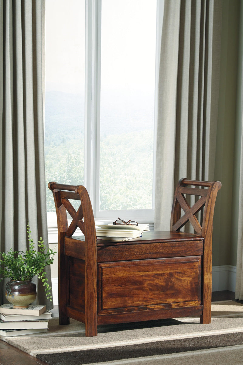 Abbonto - Warm Brown - Accent Storage Bench - Ornate Home