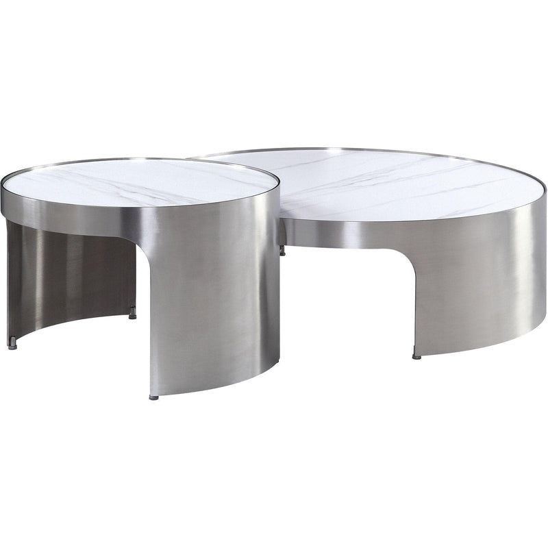 Abilene - Marble & Stainless Steel - Nesting Cocktail/Coffee Table (Set of 2) - Ornate Home