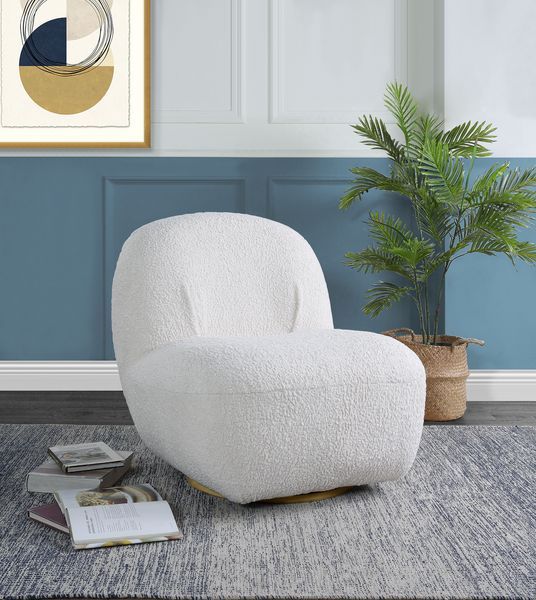 Yedaid Teddy Sherpa Fabric Swivel Accent Chair