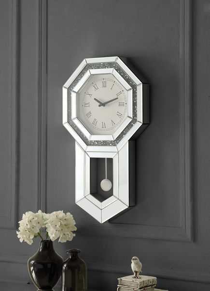 Noralie Mirrored Wall Clock - Ornate Home