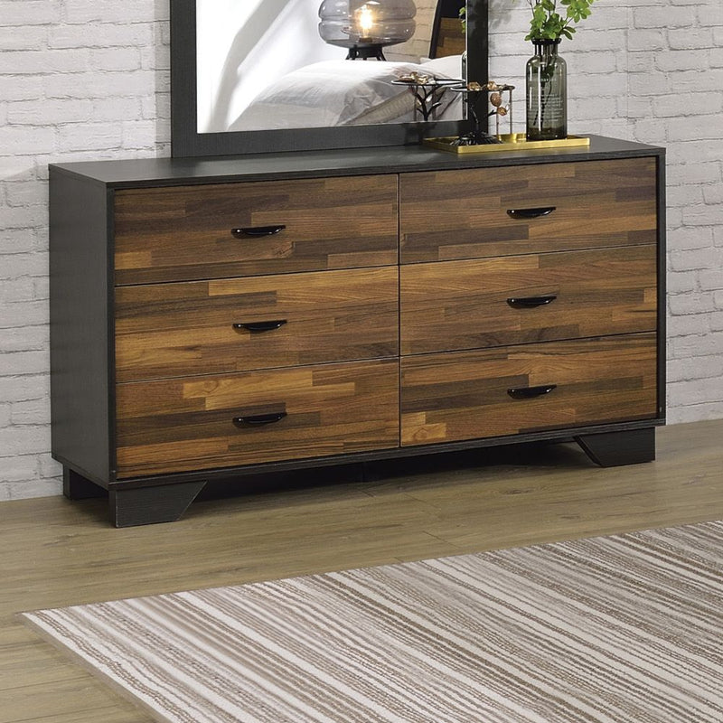 Eos Walnut & Black Dresser