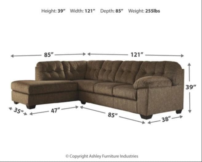 Accrington 2pc L Shape Sectional Sofa w/ Chaise - Ornate Home