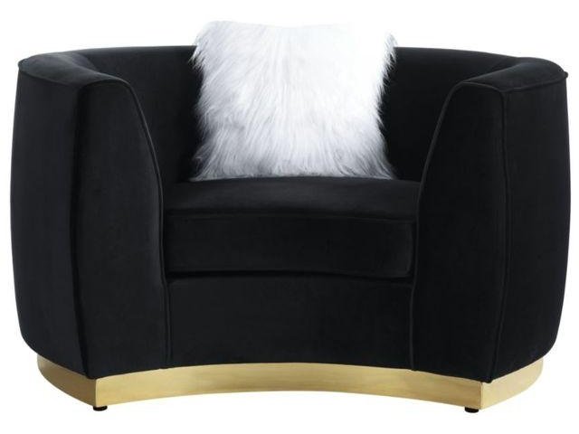 Achelle - Black Velvet - Chair - Ornate Home