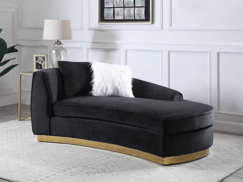 Achelle - Black Velvet - Chaise - Ornate Home