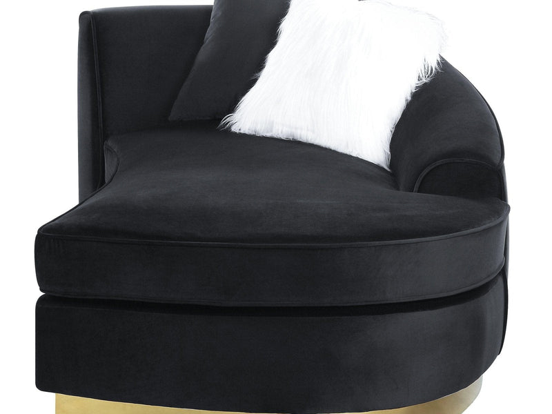 Achelle - Black Velvet - Chaise - Ornate Home