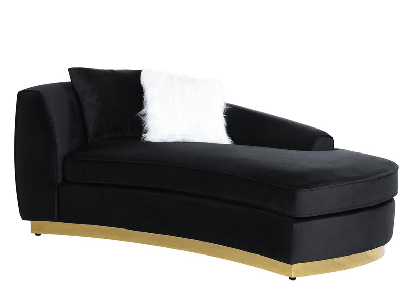 Achelle - Black Velvet - Chaise - Ornate Home