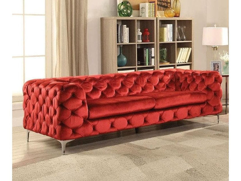 Acme Adam Sofa in Red Velvet 52795 - Ornate Home