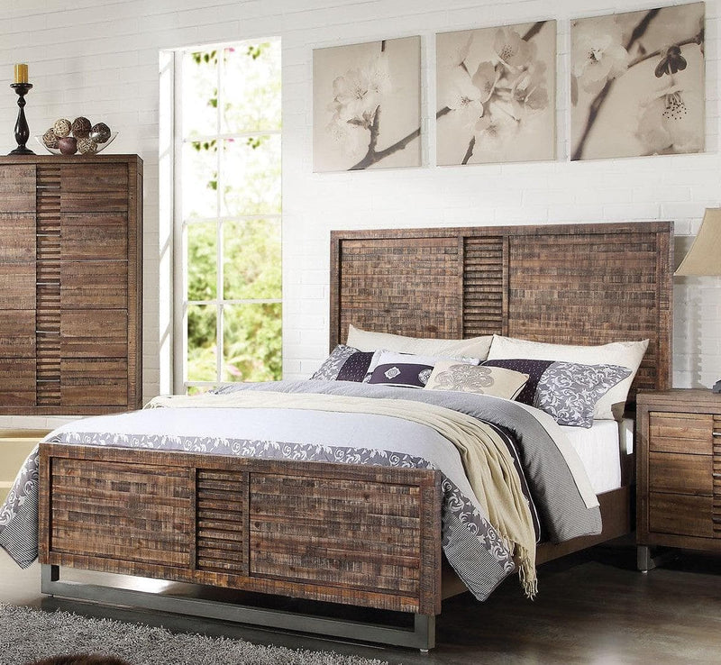 Acme Andria Queen Platform Bed in Reclaimed Oak 21290Q - Ornate Home