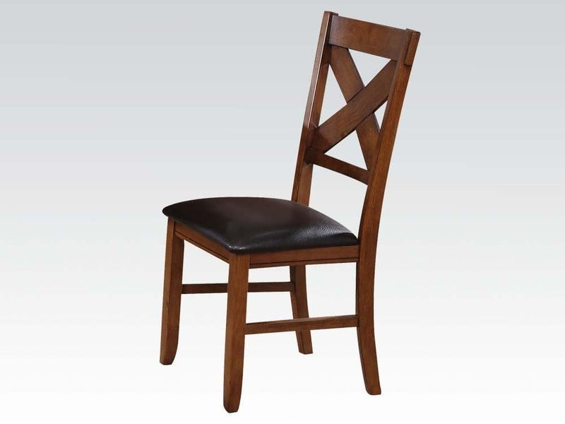 Acme Apollo X-Back Side Chair (Set of 2) in Walnut 70003 - Ornate Home