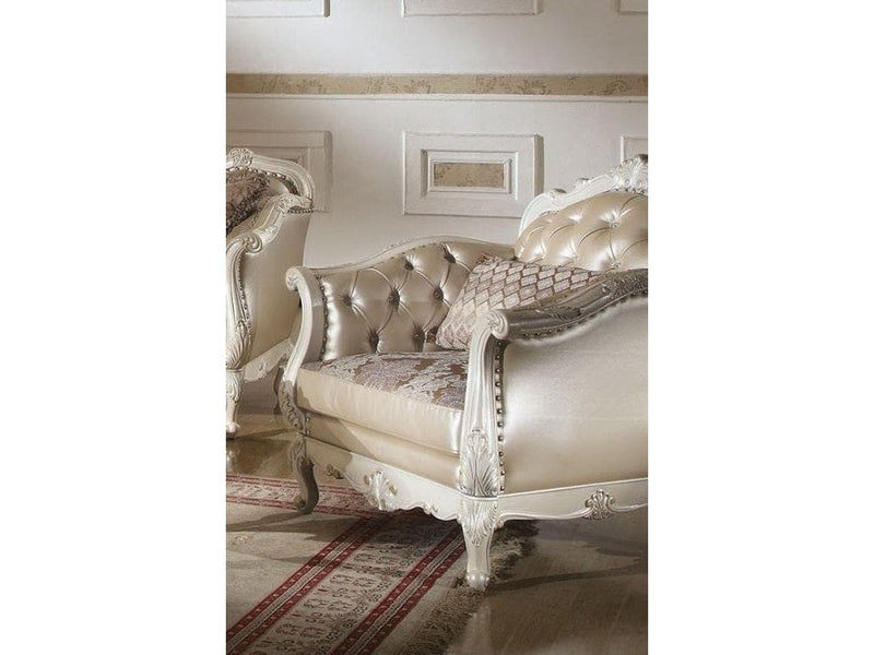 Acme Chantelle Living Room Chair w/Pillow in Pearl White 53542 - Ornate Home