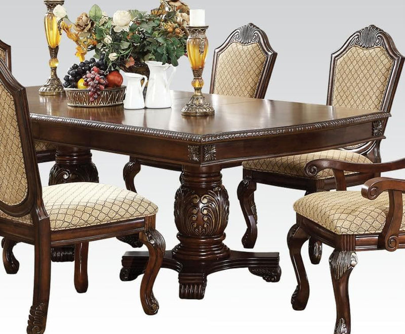 Acme Chateau de Ville Double Pedestal Dining Table in Espresso 64075 - Ornate Home