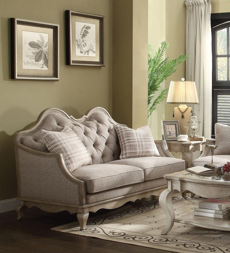 Acme Chelmsford Loveseat in Beige 56051 - Ornate Home