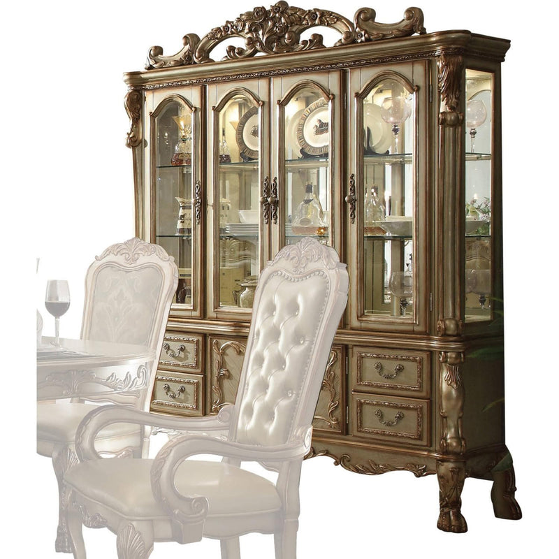 Acme Dresden Buffet w/ Hutch in Gold Patina 63155 - Ornate Home