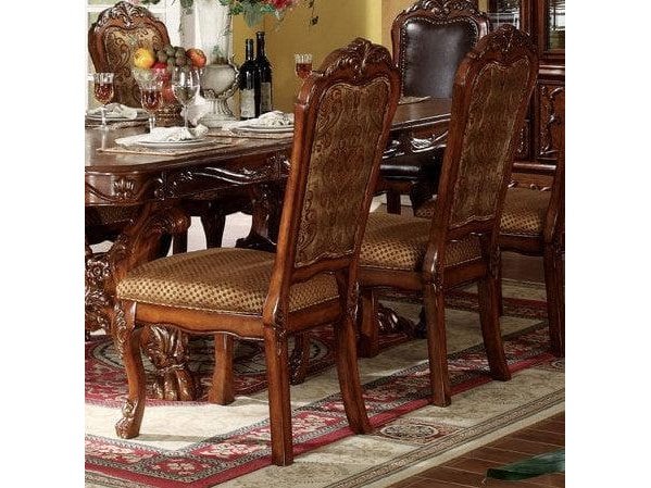 Acme Dresden Pedestal Dining Side Chairs in Brown Cherry Oak 12153 (Set of 2) - Ornate Home