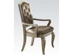 Acme Francesca Arm Chair in Silver/Champagne (Set of 2) 62083 - Ornate Home