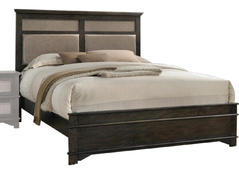 Acme Furniture Anatole King Panel Bed in Copper PU and Dark Walnut 26277EK - Ornate Home