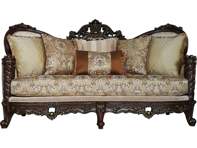 Acme Furniture Devayne Sofa with 6 Pillows in Dark Walnut 50685 - Ornate Home