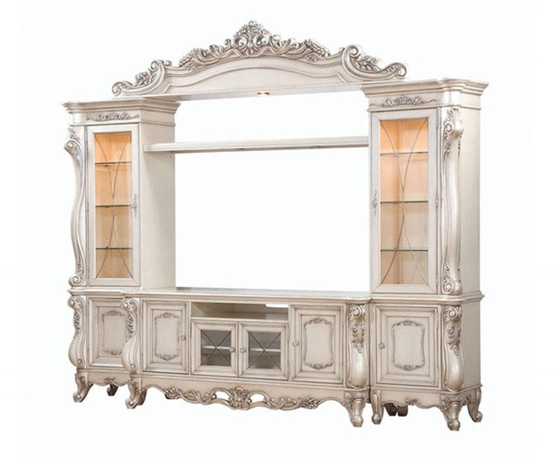 Acme Furniture Gorsedd Entertainment Center in Antique White 91440 - Ornate Home