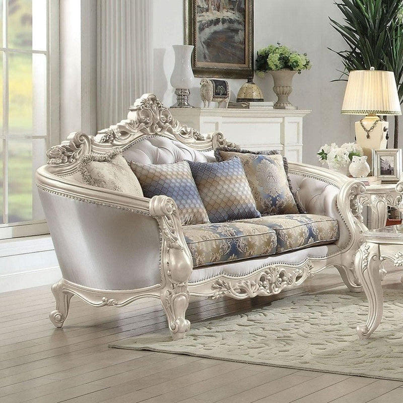 Acme Furniture Gorsedd Loveseat in Antique White 52441 - Ornate Home