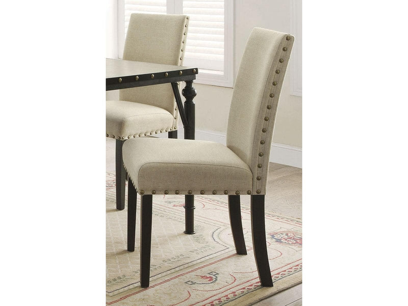 Acme Furniture Hadas Upholstered Side Chair in Beige (Set of 2) 72052 - Ornate Home