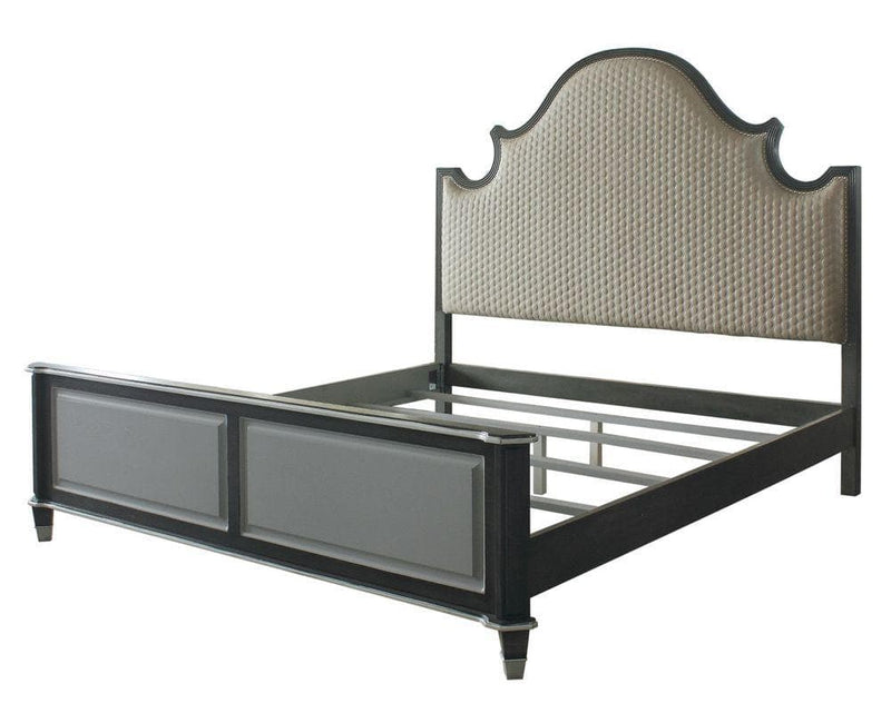 Acme Furniture House Beatrice California King Upholstered Panel Bed in Light Gray 28804CK - Ornate Home