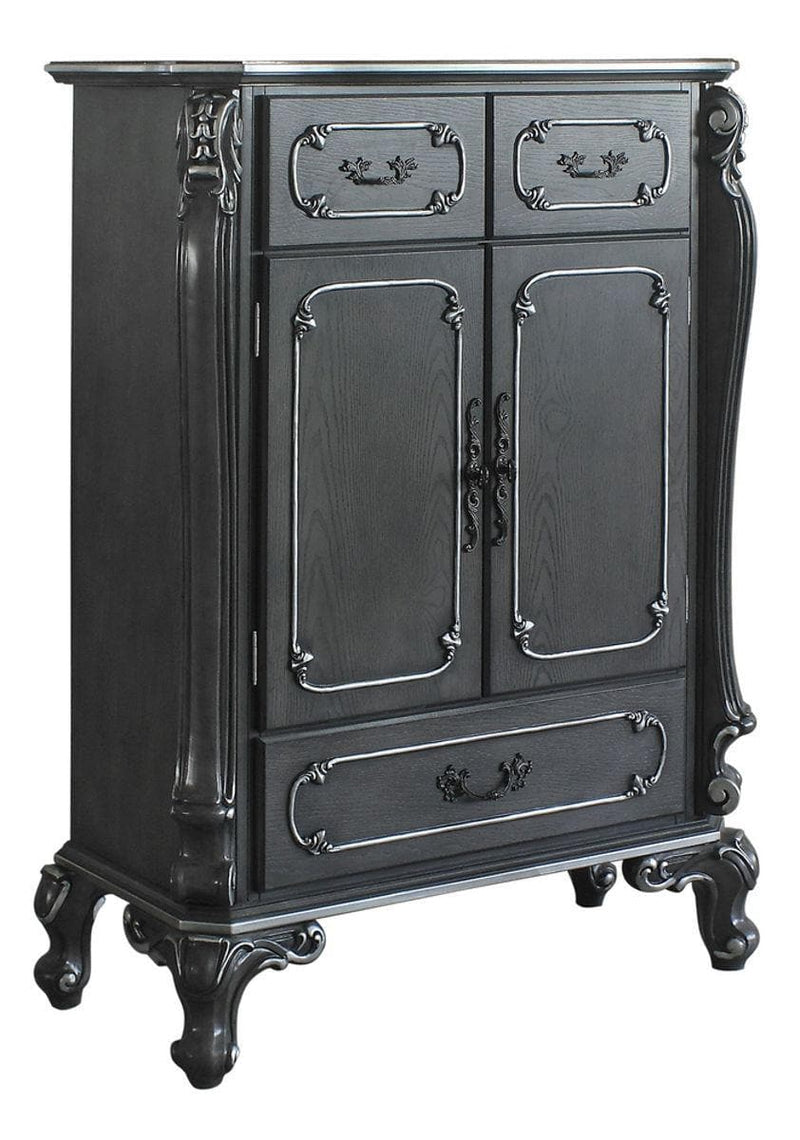 Acme Furniture House Delphine 3-Drawer Chest in Charcoal 28836 - Ornate Home