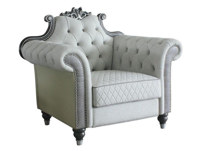 Acme Furniture House Delphine Leather Chair in Ivory 58832 - Ornate Home