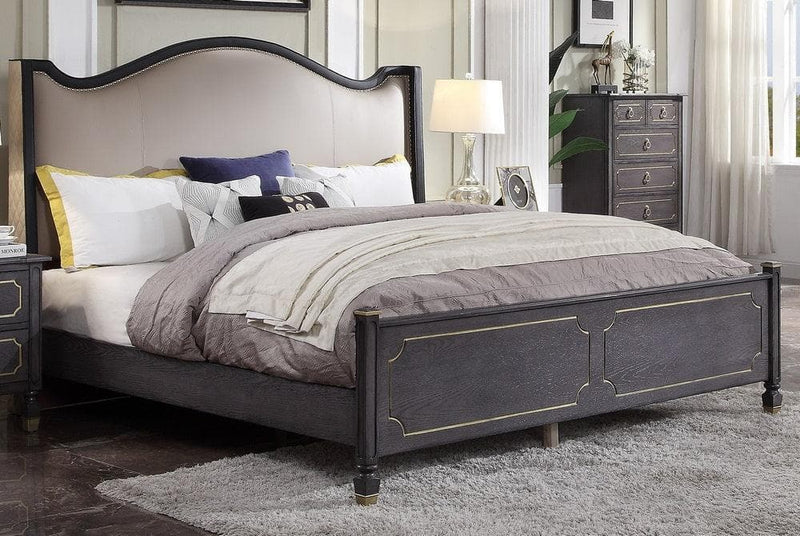 Acme Furniture House Marchese California King Upholstered Panel Bed in Tobacco 28894CK - Ornate Home