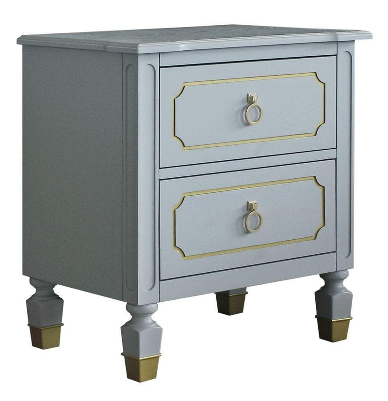 Acme Furniture House Marchese Nightstand in Pearl Gray 28863 - Ornate Home