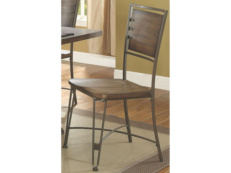 Acme Furniture Jodoc Side Chair in Walnut and Gunmetal (Set of 2) 72347 - Ornate Home